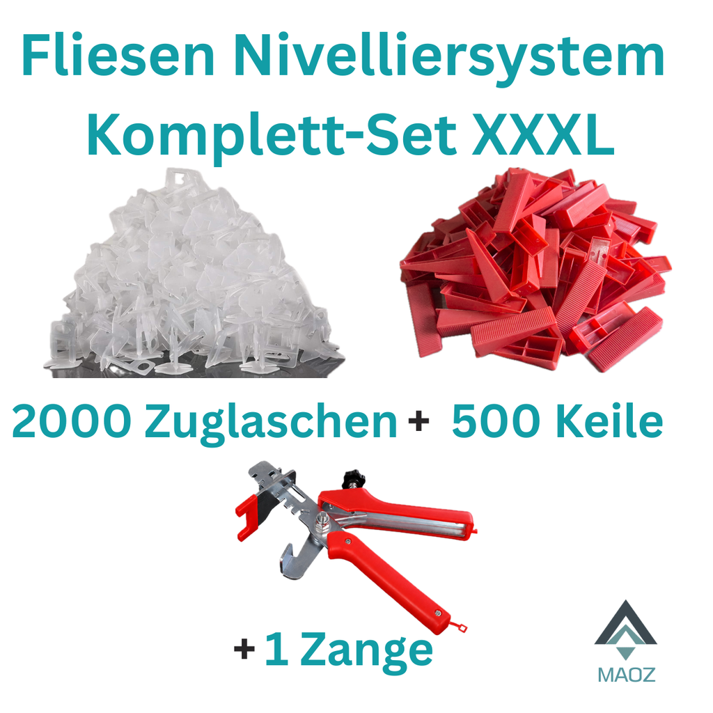 2000 Zuglaschen, 500 Keile, 1 Zange